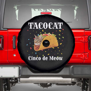 Funny Taco Cat Cinco De Meow Spare Tire Cover Mexican Food Lover Gift TS12 Black Print Your Wear