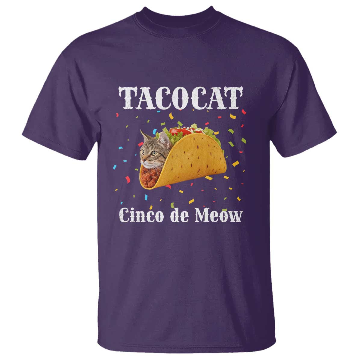 Funny Taco Cat Cinco De Meow T Shirt Mexican Food Lover Gift TS12 Purple Print Your Wear