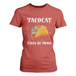 Funny Taco Cat Cinco De Meow T Shirt For Women Mexican Food Lover Gift TS12 Red Print Your Wear