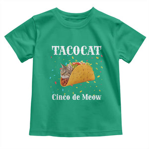 Funny Taco Cat Cinco De Meow Toddler T Shirt Mexican Food Lover Gift TS12 Irish Green Print Your Wear