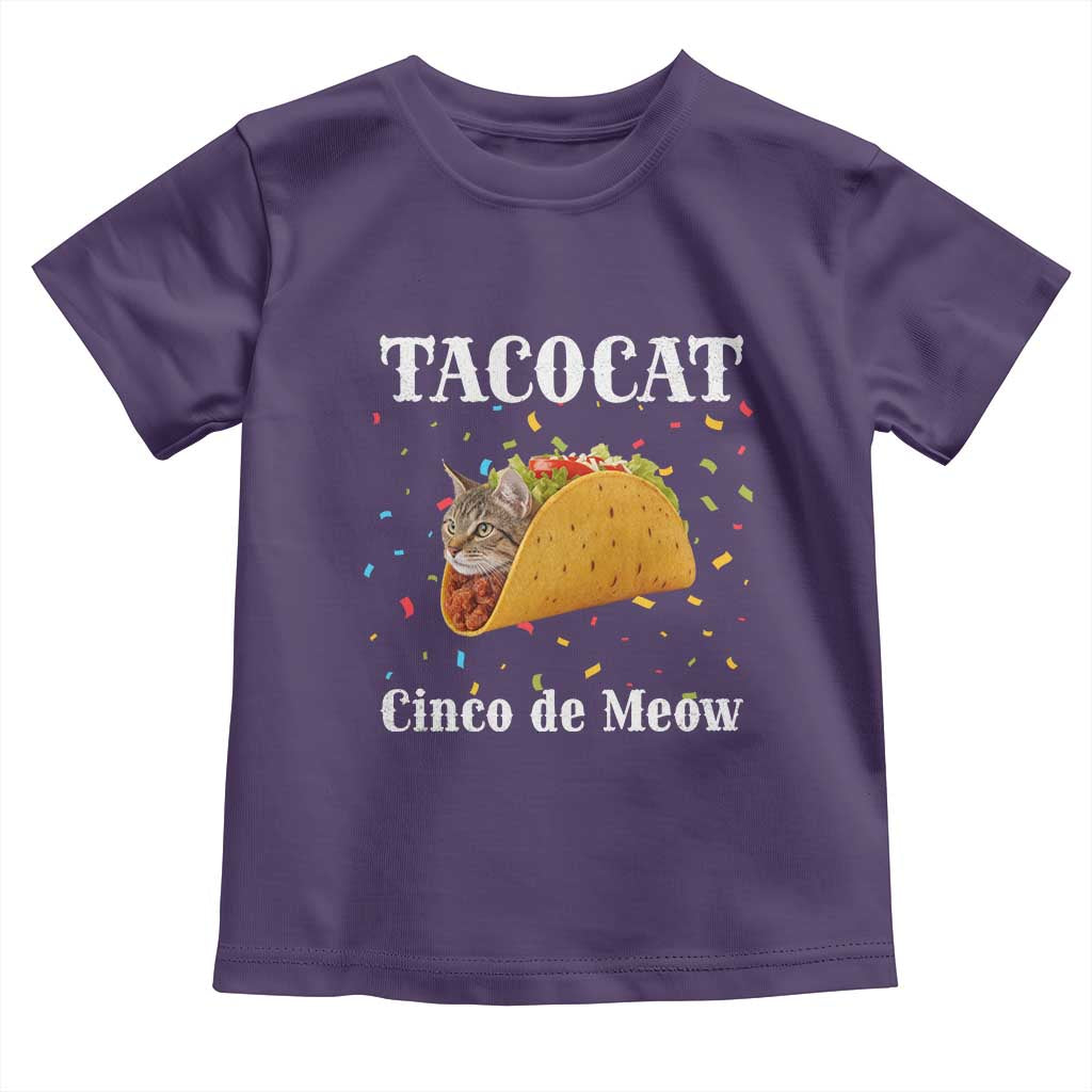 Funny Taco Cat Cinco De Meow Toddler T Shirt Mexican Food Lover Gift TS12 Purple Print Your Wear