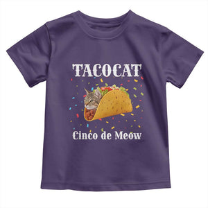 Funny Taco Cat Cinco De Meow Toddler T Shirt Mexican Food Lover Gift TS12 Purple Print Your Wear