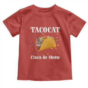 Funny Taco Cat Cinco De Meow Toddler T Shirt Mexican Food Lover Gift TS12 Red Print Your Wear