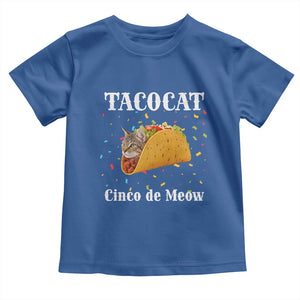 Funny Taco Cat Cinco De Meow Toddler T Shirt Mexican Food Lover Gift TS12 Royal Blue Print Your Wear