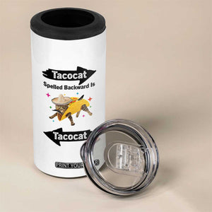 Funny Tacocat Spelled Backward Is Tacocat 4 in 1 Can Cooler Tumbler Mexican Food Lover Gift TS12 Print Your Wear