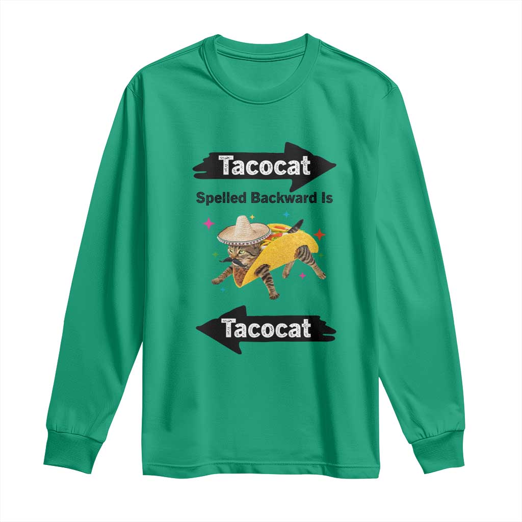 Funny Tacocat Spelled Backward Is Tacocat Long Sleeve Shirt Mexican Food Lover Gift TS12 Irish Green Print Your Wear