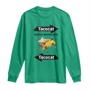 Funny Tacocat Spelled Backward Is Tacocat Long Sleeve Shirt Mexican Food Lover Gift TS12 Irish Green Print Your Wear