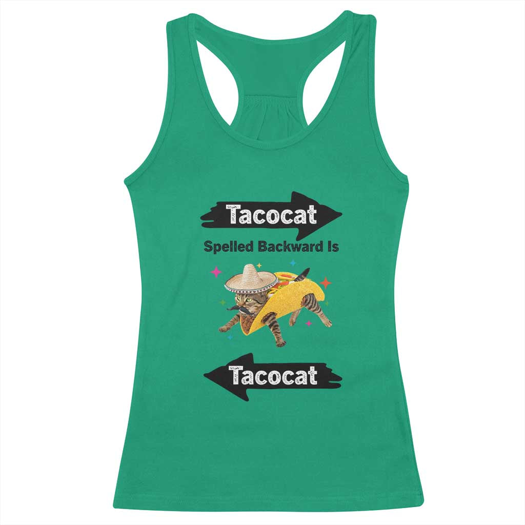 Funny Tacocat Spelled Backward Is Tacocat Racerback Tank Top Mexican Food Lover Gift TS12 Irish Green Print Your Wear