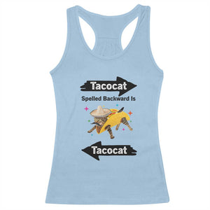 Funny Tacocat Spelled Backward Is Tacocat Racerback Tank Top Mexican Food Lover Gift TS12 Light Blue Print Your Wear