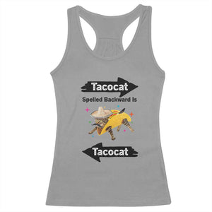 Funny Tacocat Spelled Backward Is Tacocat Racerback Tank Top Mexican Food Lover Gift TS12 Sport Gray Print Your Wear