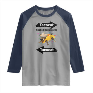 Funny Tacocat Spelled Backward Is Tacocat Raglan Shirt Mexican Food Lover Gift TS12 Sport Gray Navy Print Your Wear