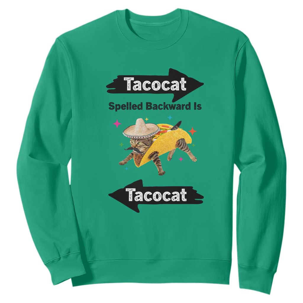 Funny Tacocat Spelled Backward Is Tacocat Sweatshirt Mexican Food Lover Gift TS12 Irish Green Print Your Wear