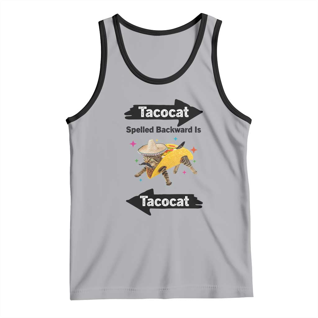 Funny Tacocat Spelled Backward Is Tacocat Tank Top Mexican Food Lover Gift TS12 Athletic Heather Black Print Your Wear