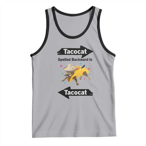 Funny Tacocat Spelled Backward Is Tacocat Tank Top Mexican Food Lover Gift TS12 Athletic Heather Black Print Your Wear