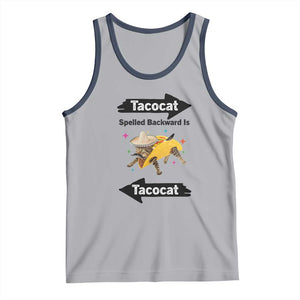 Funny Tacocat Spelled Backward Is Tacocat Tank Top Mexican Food Lover Gift TS12 Athletic Heather Navy Print Your Wear