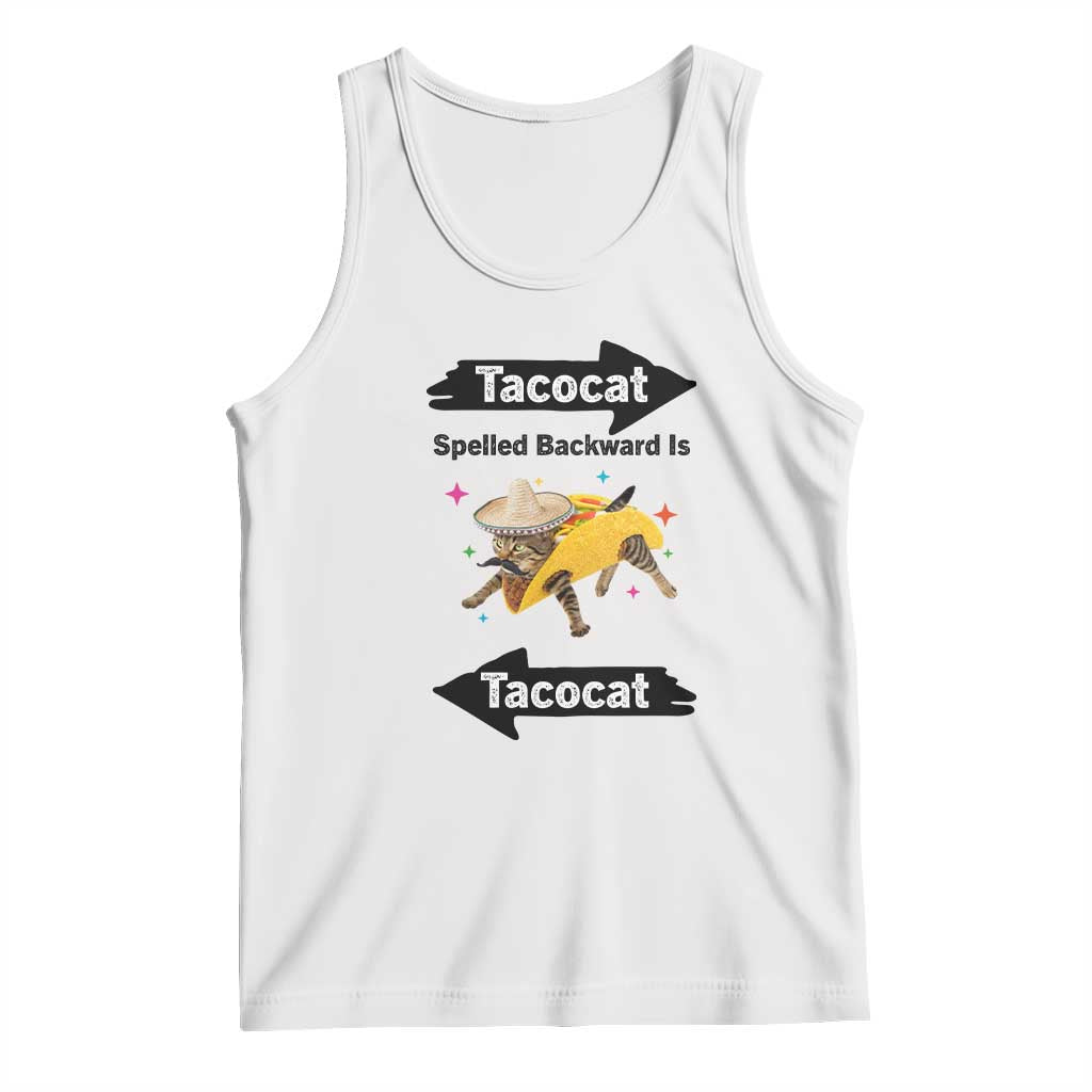 Funny Tacocat Spelled Backward Is Tacocat Tank Top Mexican Food Lover Gift TS12 White Print Your Wear
