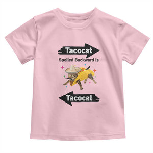 Funny Tacocat Spelled Backward Is Tacocat Toddler T Shirt Mexican Food Lover Gift TS12 Light Pink Print Your Wear
