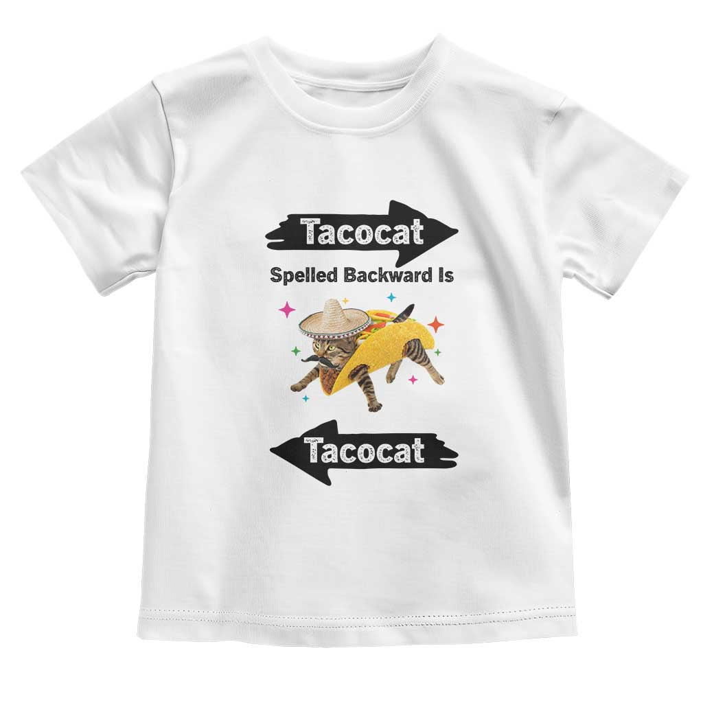 Funny Tacocat Spelled Backward Is Tacocat Toddler T Shirt Mexican Food Lover Gift TS12 White Print Your Wear