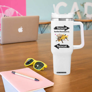 Funny Tacocat Spelled Backward Is Tacocat Tumbler With Handle Mexican Food Lover Gift TS12 Print Your Wear