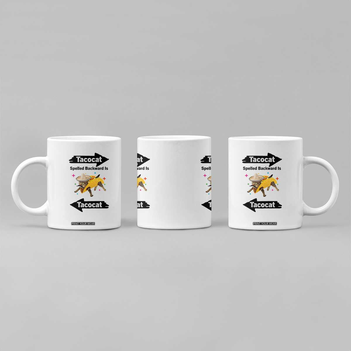 Funny Tacocat Spelled Backward Is Tacocat Coffee Mug Mexican Food Lover Gift TS12 Print Your Wear