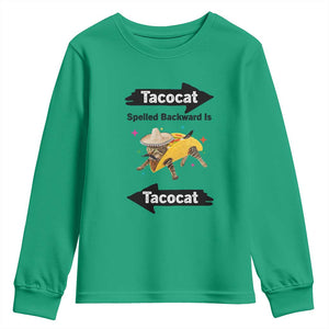 Funny Tacocat Spelled Backward Is Tacocat Youth Sweatshirt Mexican Food Lover Gift TS12 Irish Green Print Your Wear