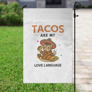 Tacos Are My Love Language Garden Flag Funny Cat Eating Taco TS12 Print Your Wear