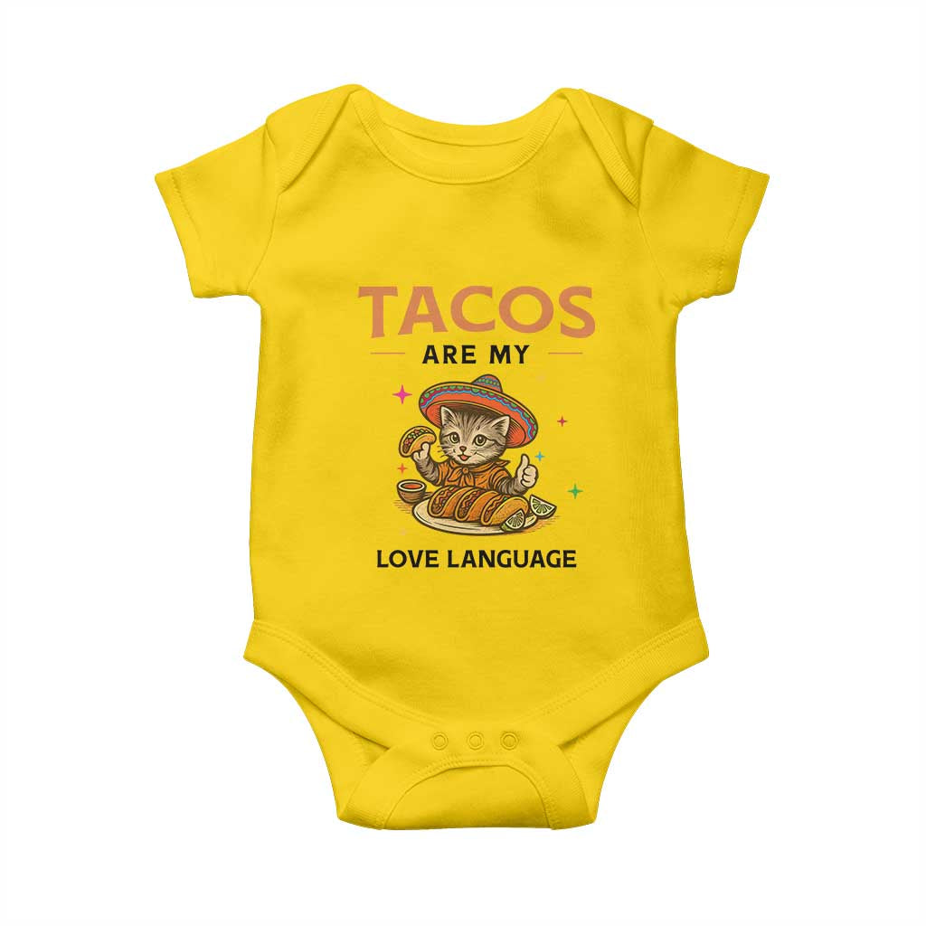 Tacos Are My Love Language Baby Onesie Funny Cat Eating Taco TS12 Daisy Print Your Wear