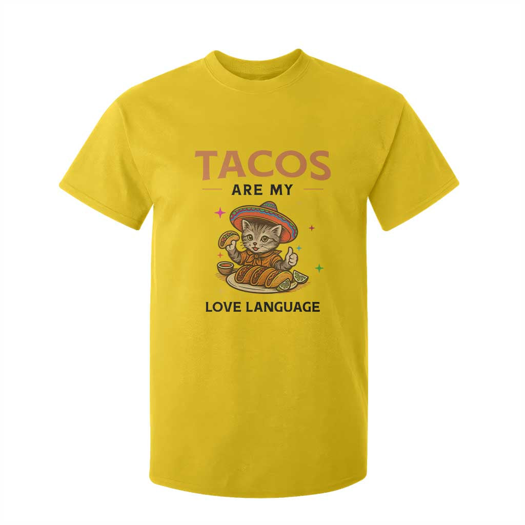 Tacos Are My Love Language T Shirt For Kid Funny Cat Eating Taco TS12 Daisy Print Your Wear