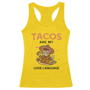 Tacos Are My Love Language Racerback Tank Top Funny Cat Eating Taco TS12 Daisy Print Your Wear