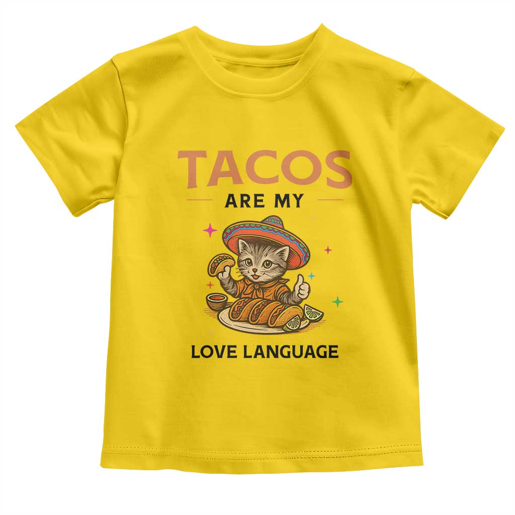 Tacos Are My Love Language Toddler T Shirt Funny Cat Eating Taco TS12 Daisy Print Your Wear