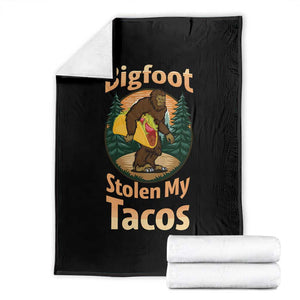 Funny Bigfoot Stole My Tacos Throw Blanket Sasquatch Taco Lover TS12 Black Print Your Wear