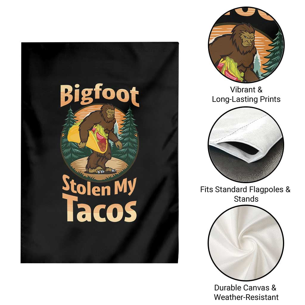 Funny Bigfoot Stole My Tacos Garden Flag Sasquatch Taco Lover TS12 Print Your Wear