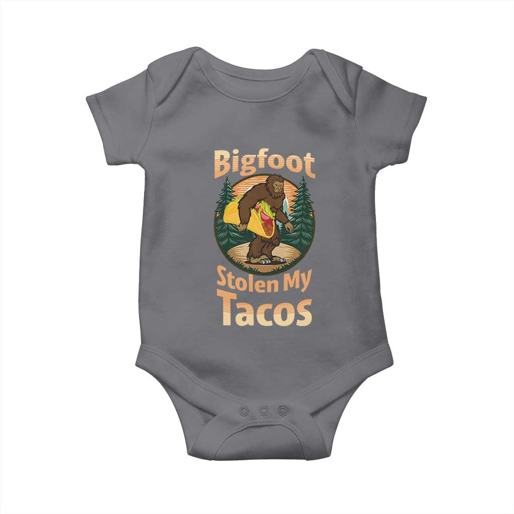 Funny Bigfoot Stole My Tacos Baby Onesie Sasquatch Taco Lover TS12 Charcoal Print Your Wear