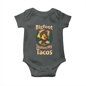 Funny Bigfoot Stole My Tacos Baby Onesie Sasquatch Taco Lover TS12 Dark Heather Print Your Wear