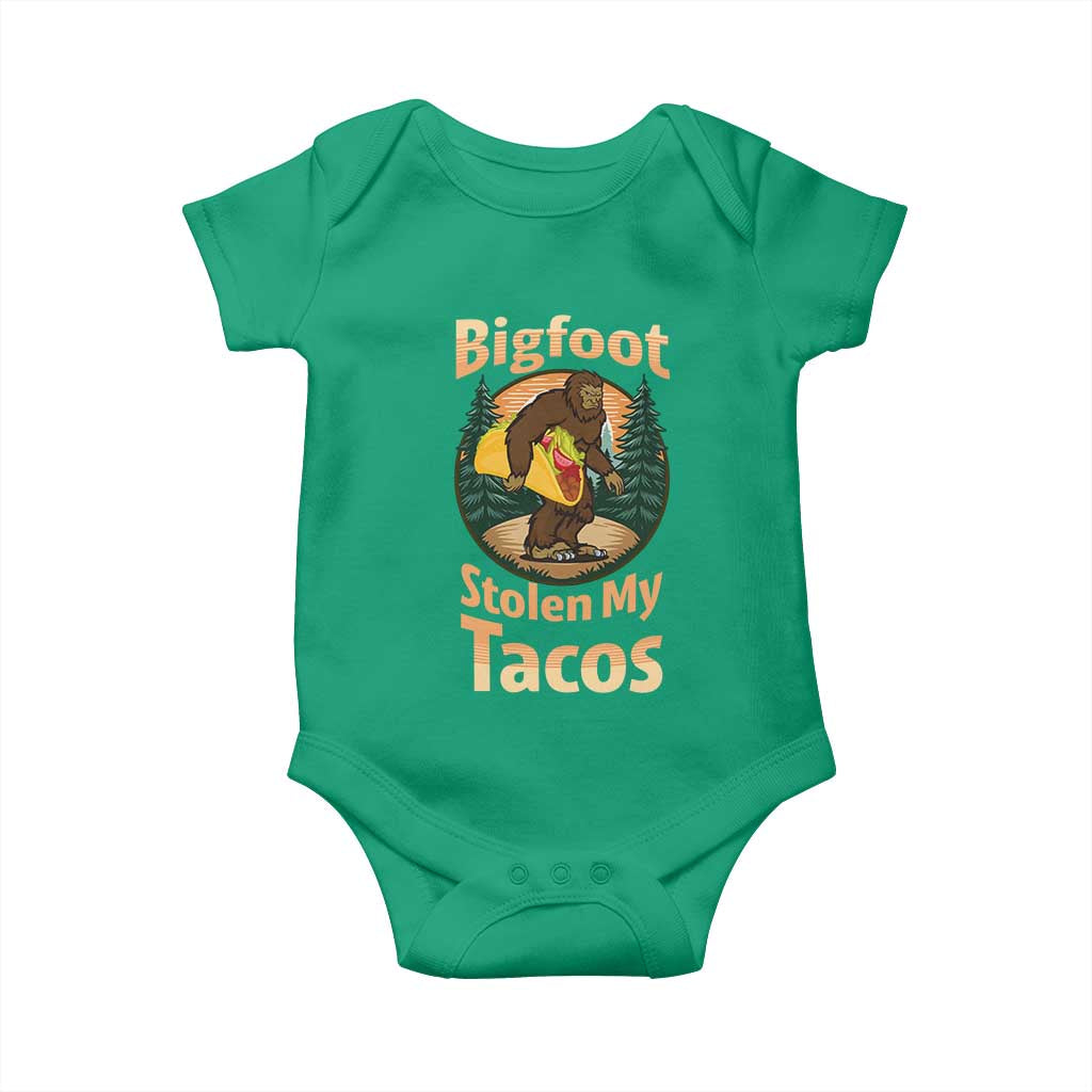 Funny Bigfoot Stole My Tacos Baby Onesie Sasquatch Taco Lover TS12 Irish Green Print Your Wear