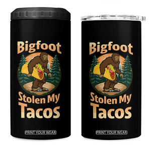 Funny Bigfoot Stole My Tacos 4 in 1 Can Cooler Tumbler Sasquatch Taco Lover TS12 One Size: 16 oz Black Print Your Wear