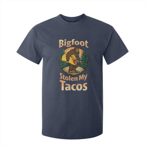 Funny Bigfoot Stole My Tacos T Shirt For Kid Sasquatch Taco Lover TS12 Navy Print Your Wear