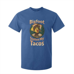 Funny Bigfoot Stole My Tacos T Shirt For Kid Sasquatch Taco Lover TS12 Royal Blue Print Your Wear