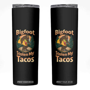 Funny Bigfoot Stole My Tacos Skinny Tumbler Sasquatch Taco Lover TS12 Black Print Your Wear