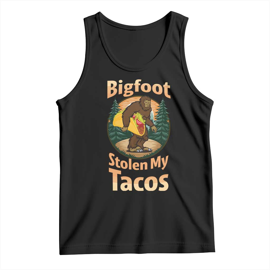 Funny Bigfoot Stole My Tacos Tank Top Sasquatch Taco Lover TS12 Black Print Your Wear