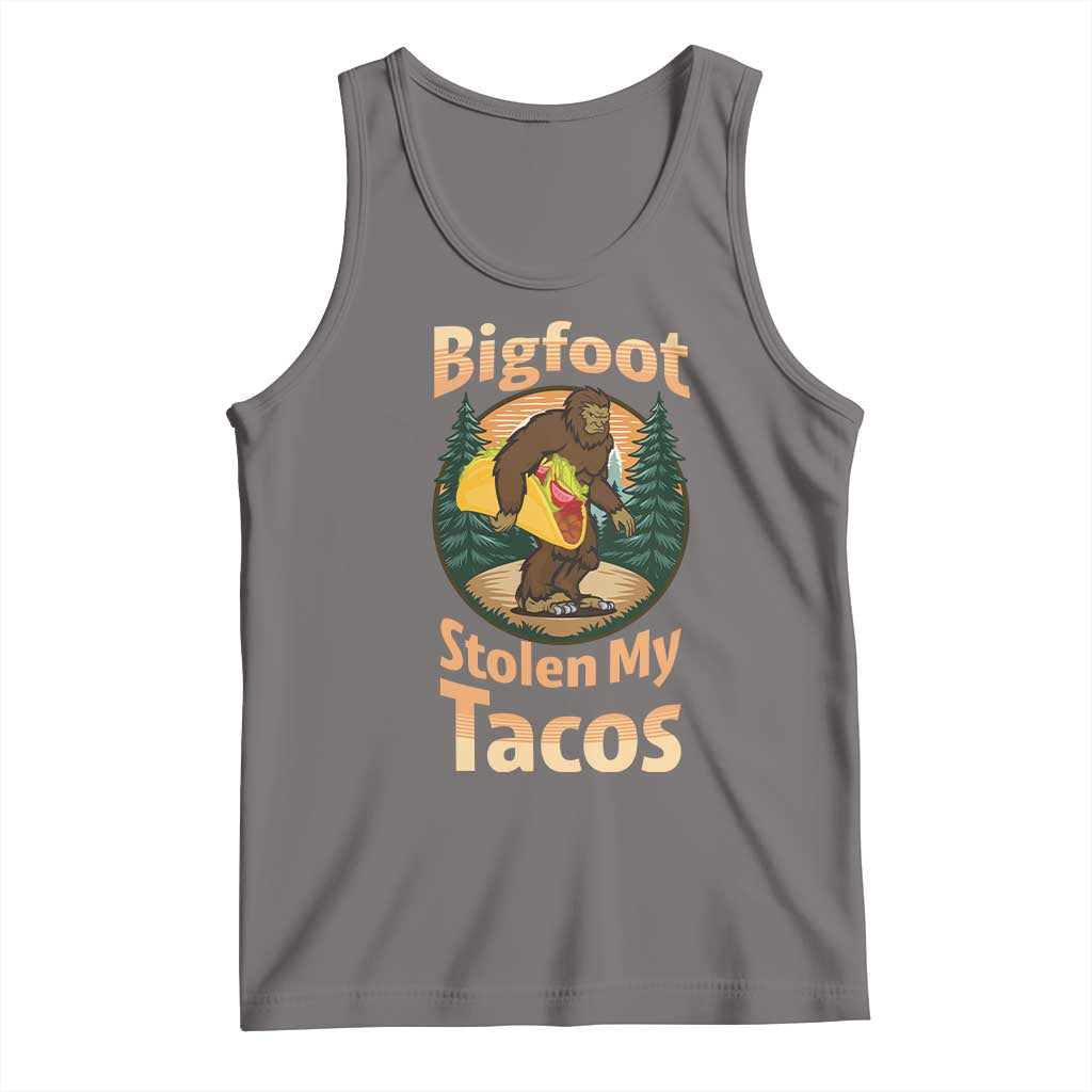 Funny Bigfoot Stole My Tacos Tank Top Sasquatch Taco Lover TS12 Deep Heather Print Your Wear