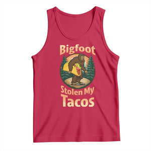 Funny Bigfoot Stole My Tacos Tank Top Sasquatch Taco Lover TS12 Red Print Your Wear