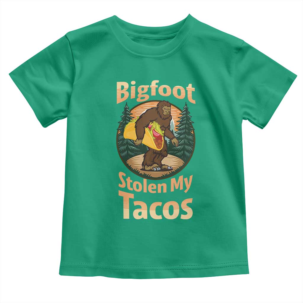 Funny Bigfoot Stole My Tacos Toddler T Shirt Sasquatch Taco Lover TS12 Irish Green Print Your Wear