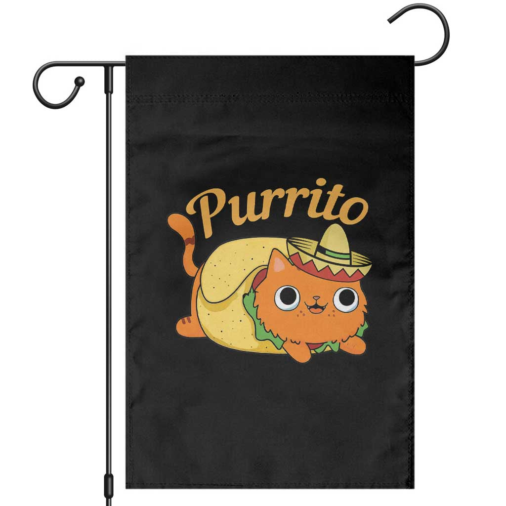 Funny Burrito Lover Gift Garden Flag Purrito Cat TS12 Black Print Your Wear