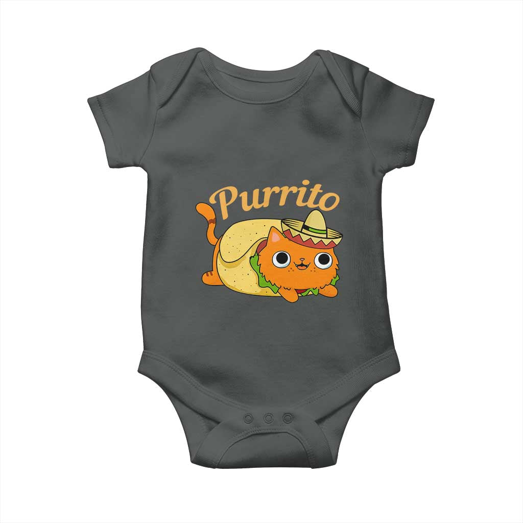 Funny Burrito Lover Gift Baby Onesie Purrito Cat TS12 Dark Heather Print Your Wear