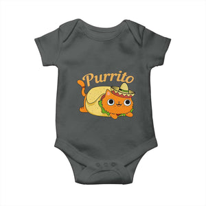 Funny Burrito Lover Gift Baby Onesie Purrito Cat TS12 Dark Heather Print Your Wear