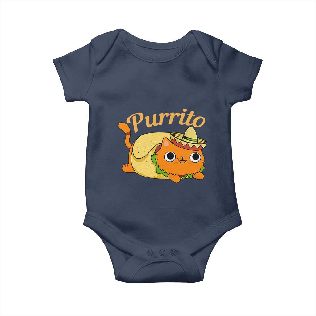 Funny Burrito Lover Gift Baby Onesie Purrito Cat TS12 Navy Print Your Wear