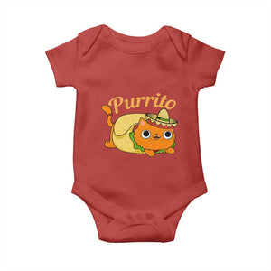 Funny Burrito Lover Gift Baby Onesie Purrito Cat TS12 Red Print Your Wear