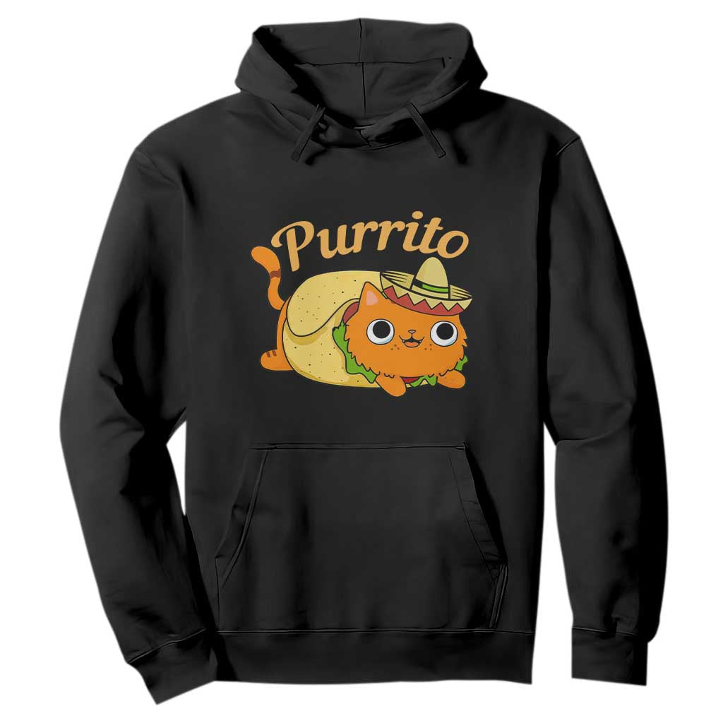 Funny Burrito Lover Gift Hoodie Purrito Cat TS12 Black Print Your Wear