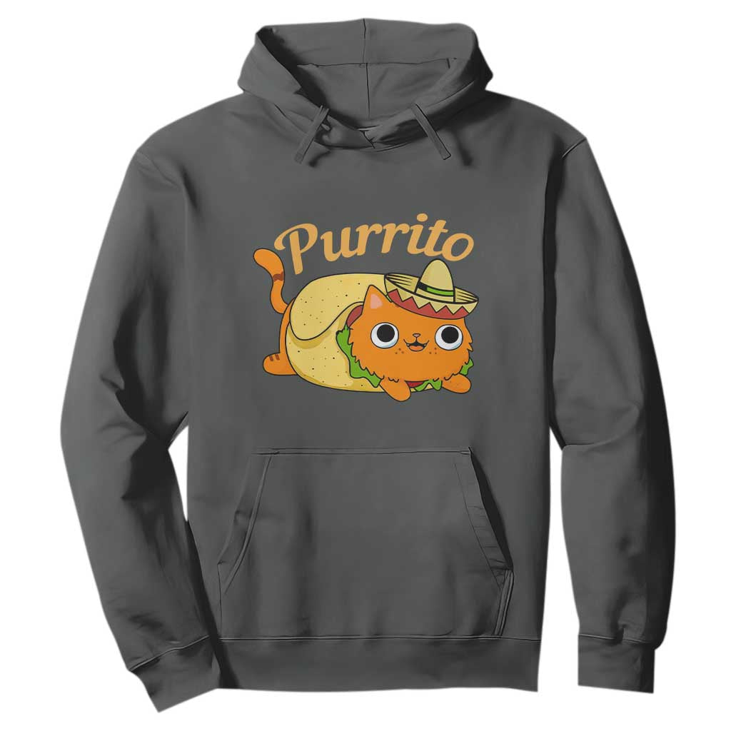 Funny Burrito Lover Gift Hoodie Purrito Cat TS12 Dark Heather Print Your Wear